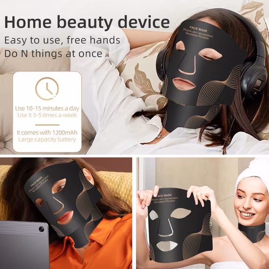 LED Facial Mask Anti Wrinkle Face Care Whitening Blue Light Acne Treatment