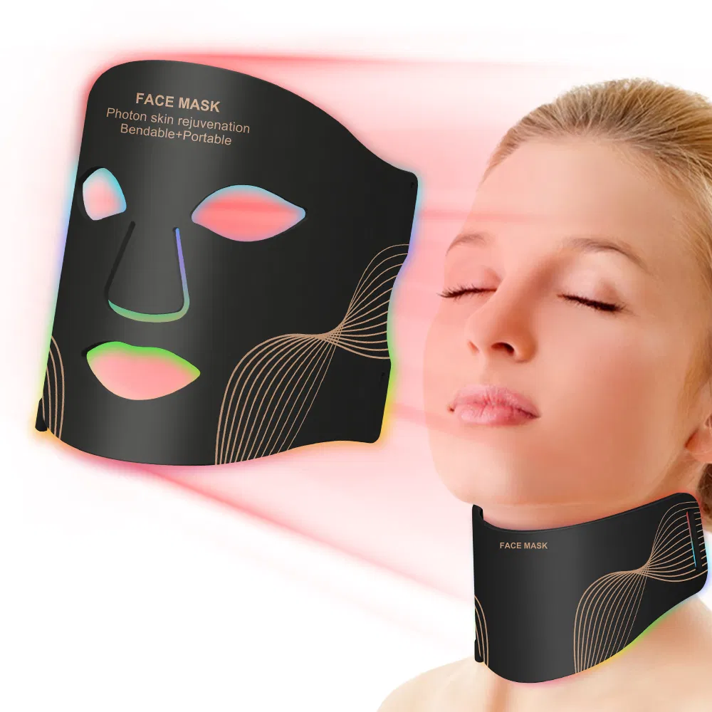 2022 OEM/ODM 7 cores LED Light Therapy Máscara facial Máscara facial LED com pescoço