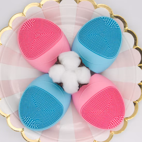 Escova de lavagem facial elétrica de silicone para instrumento de limpeza facial