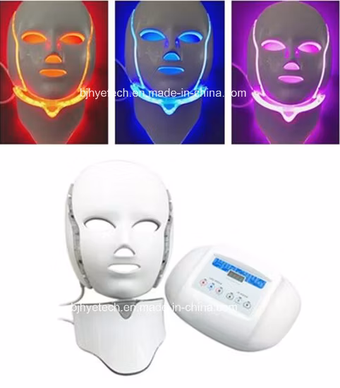 Máscara LED para rejuvenescimento da pele e tratamento facial com pescoço